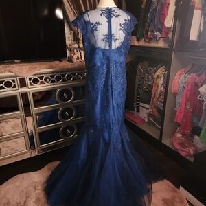 Teri Jon Peacock Blue Size 16 Dress